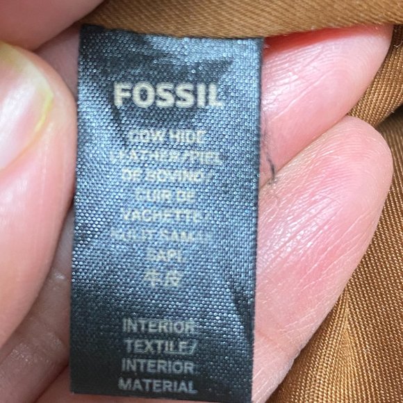 Fossil Brown Pebbled Cowhide Leather Mimi Side Pockets Large Shopper Tote Bag - Picture 14 of 14